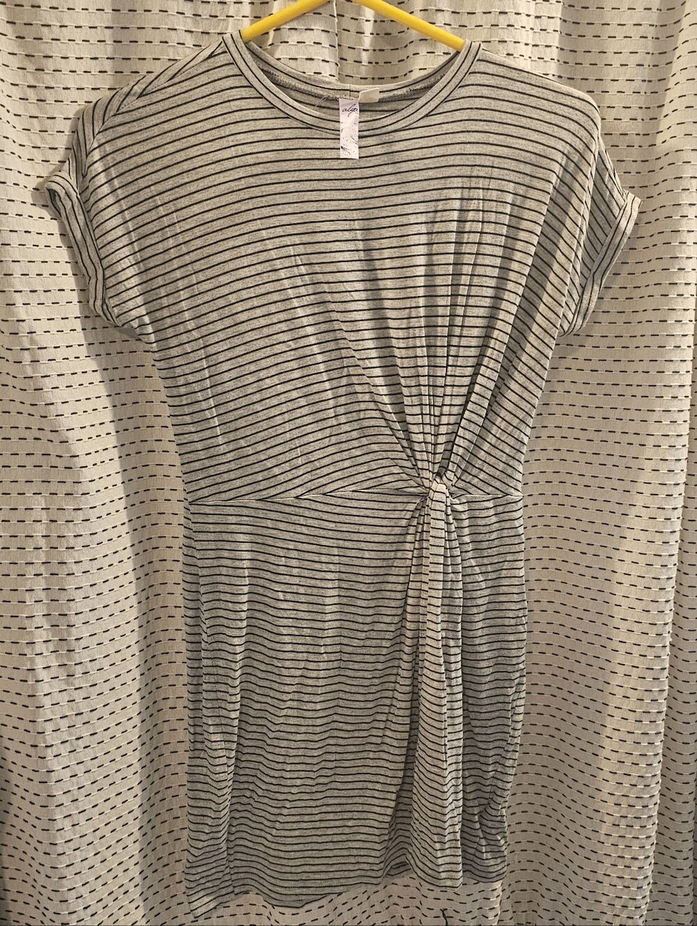 Alya Gray & Black Striped Knot-Front Mini Dress